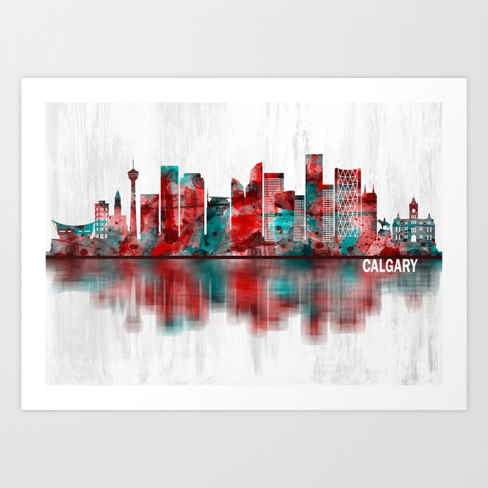 Calgary Canada Skyline Art Print by towseef20 Society6