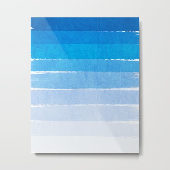 Blue Ombre Brushstroke - Summer, Beach, Ocean, Water, LA Cute trendy, painterly art Metal Print