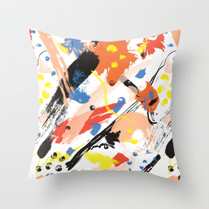 Abstract Floral Splash Throw Pillow By Elliottdesignfactory Society6