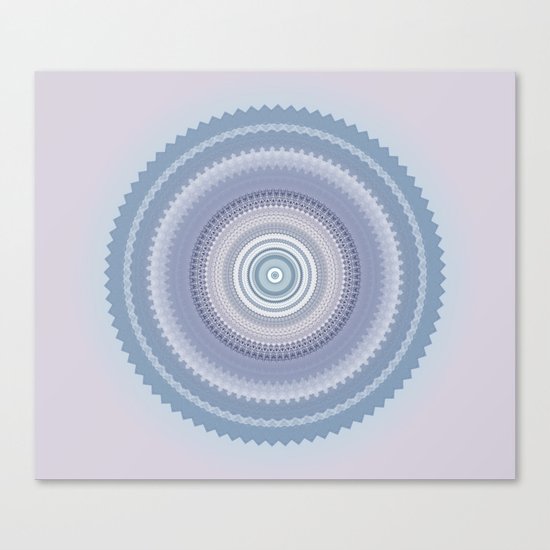 Inspirational Mandala in soft pastel colors of blue and lilac Canvas Print
