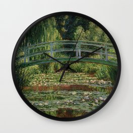 Claude Monet "The Japanese Footbridge and the Water Lily Pool, Giverny" Wall Clock
