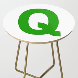 Letter Q (Green & White) Side Table