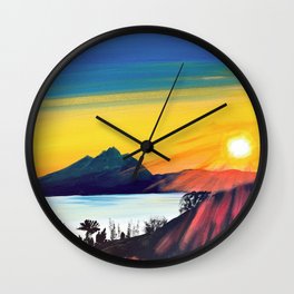 Sunset in Switzerland Wall Clock