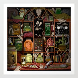 Cabinet of Curiosities (color) Art Print