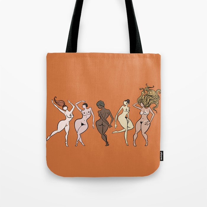 naked girl of all races Tote Bag