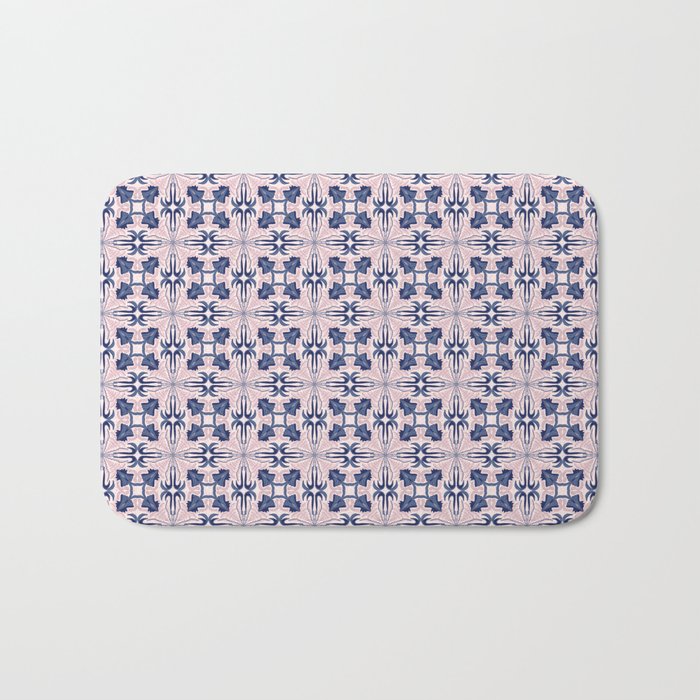 Interesting pretty pink and blue abstract pattern Bath Mat
