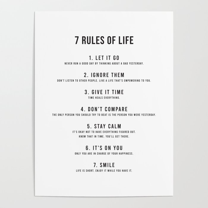 7 RULES OF LIFE Poster