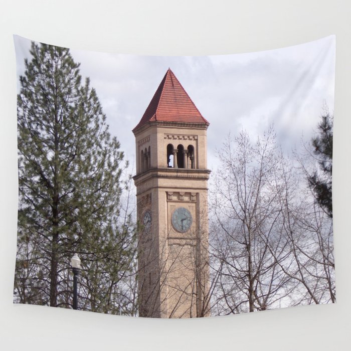 Beautiful Old Clock Tower In Spokane Washington Vintage Train Station Clock Tower Wall Tapestry By Fas925 Society6