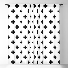 Black and White Swiss Cross Pattern Blackout Curtain
