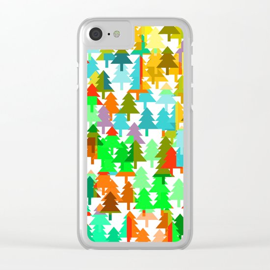 Colorful fir pattern Clear iPhone Case