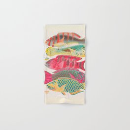 Parrot Fishes Vintage Sealife Illustration Hand & Bath Towel