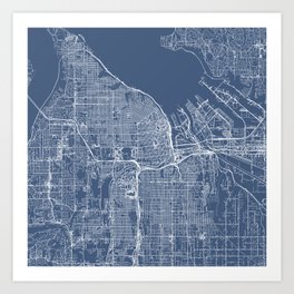 Tacoma USA - Minimal City Map Art Print