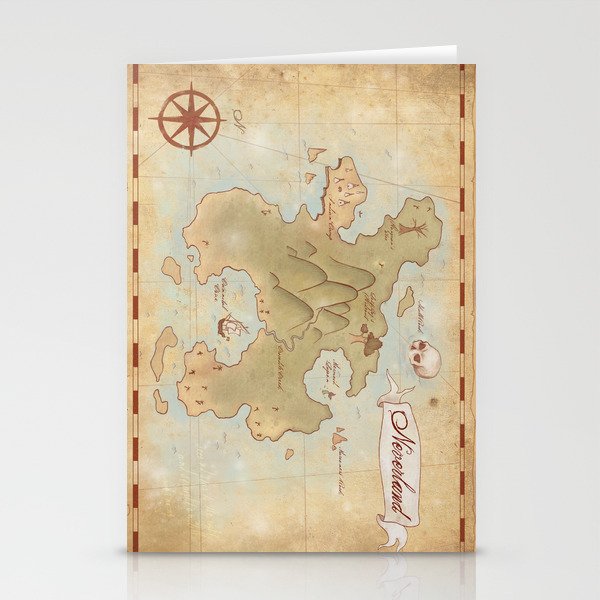 Map of Neverland Stationery Cards