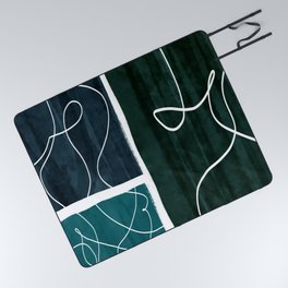 aqua watercolor trio Picnic Blanket
