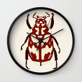 Red beetle insect Wall Clock