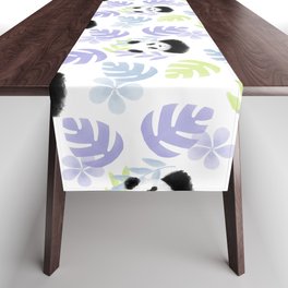 Honeydew, Lilac, and Sky Blue Panda Pattern - 1000Pandas by Amanda Roos Table Runner