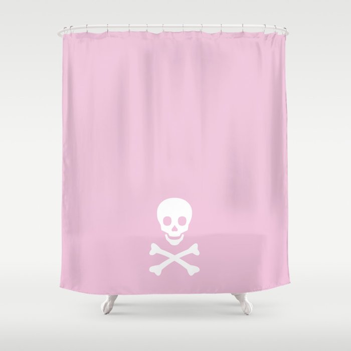 Light Pink White Skull Shower Curtain By Characterination Light Pink White Skull Shower Curtain