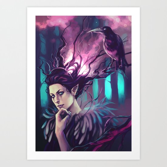 Lady Winter and the Crow Art Print