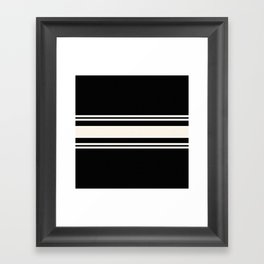Black and white retro 60s minimalistic stripes Framed Art Print