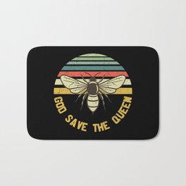 God Save The Queen Bee Vintage Bath Mat