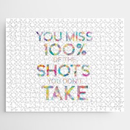 You miss 100% of the shots you don't take sport watercolor Jigsaw Puzzle