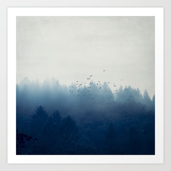 Misty Blue Forest Art Print By Dirkwuestenhagenimagery Society6