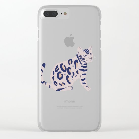 Cat's Aberration, animal, cat art print, illustration Clear iPhone Case