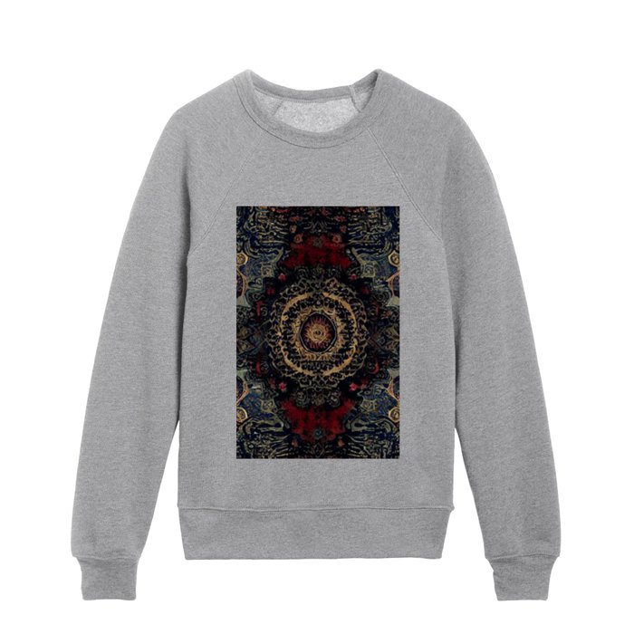 Blue Oriental Rug Vintage Kids Crewneck