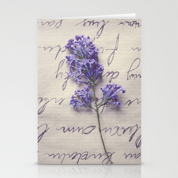Love Letter With Lilac Stationery Cards