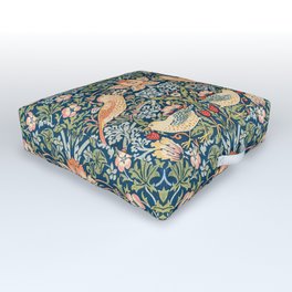Vintage fine American fine art,  The strawberry thieves pattern by William Morri Outdoor Floor Cushion
