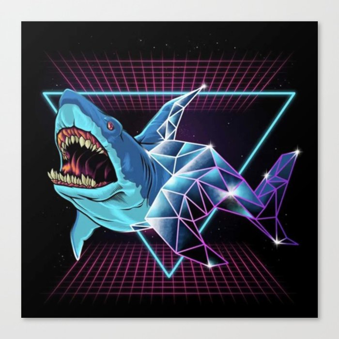 Shark 80s  Canvas Print