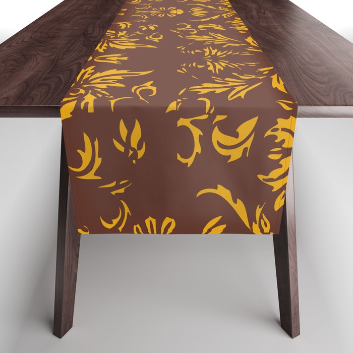 Baroque Damask Seamless Pattern  Table Runner