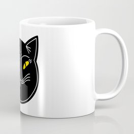 Creepy black cat cartoon animal illustration Mug
