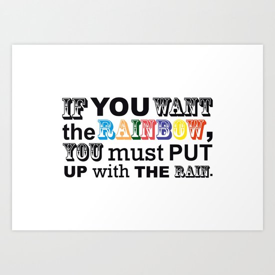 Fortune Cookie - on a rainbow Art Print