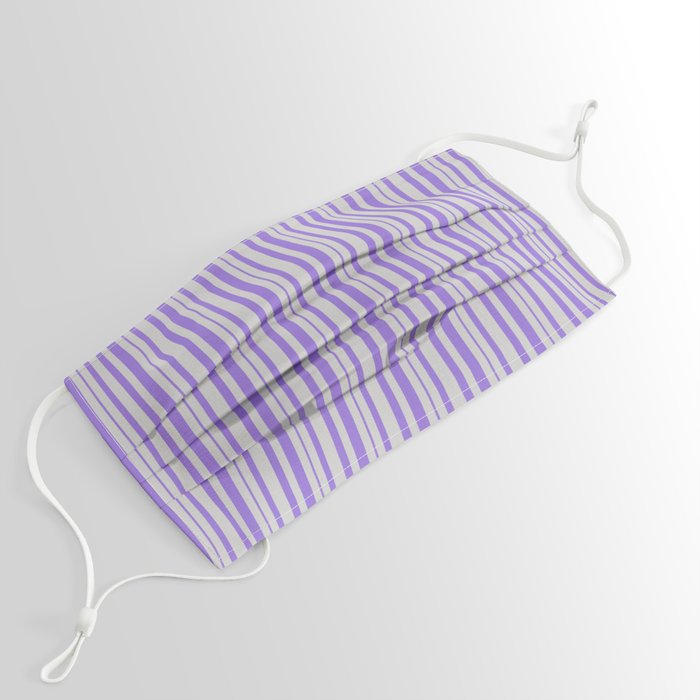Light Gray & Purple Colored Lines Pattern Face Mask