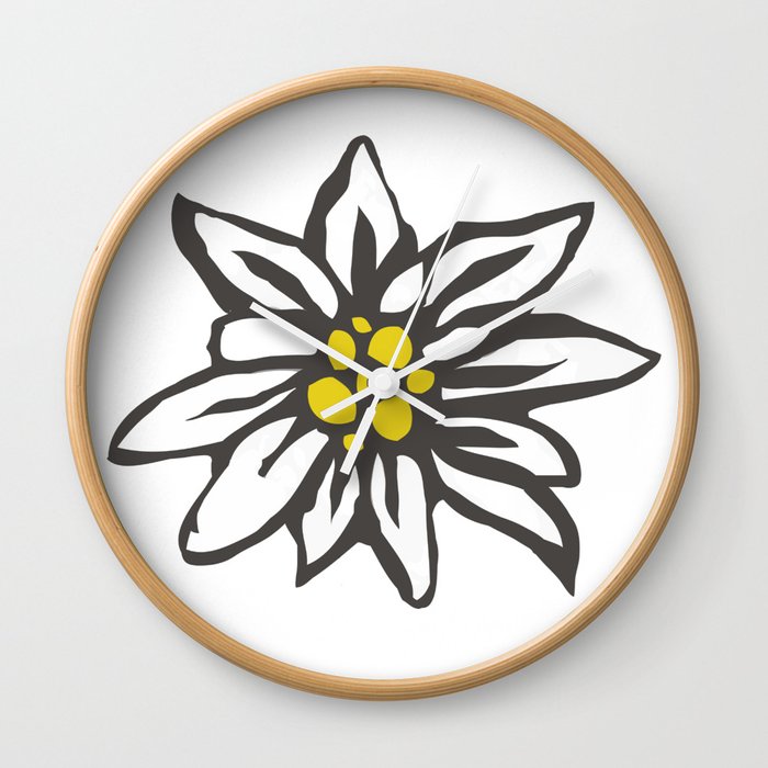 Edelweiss flower Wall Clock