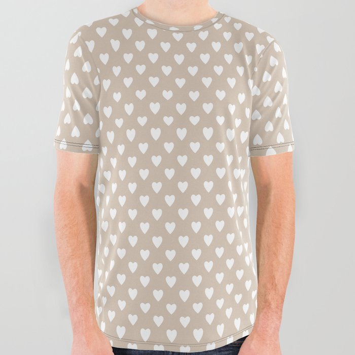 Vintage hearts pattern 2 All Over Graphic Tee