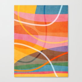 Colorful Shapes Lines Modern Bold Artwork Canvas Print