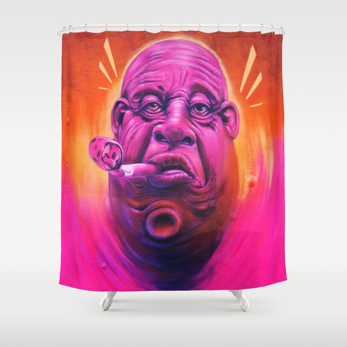 Fat smoking man 2022 Shower Curtain