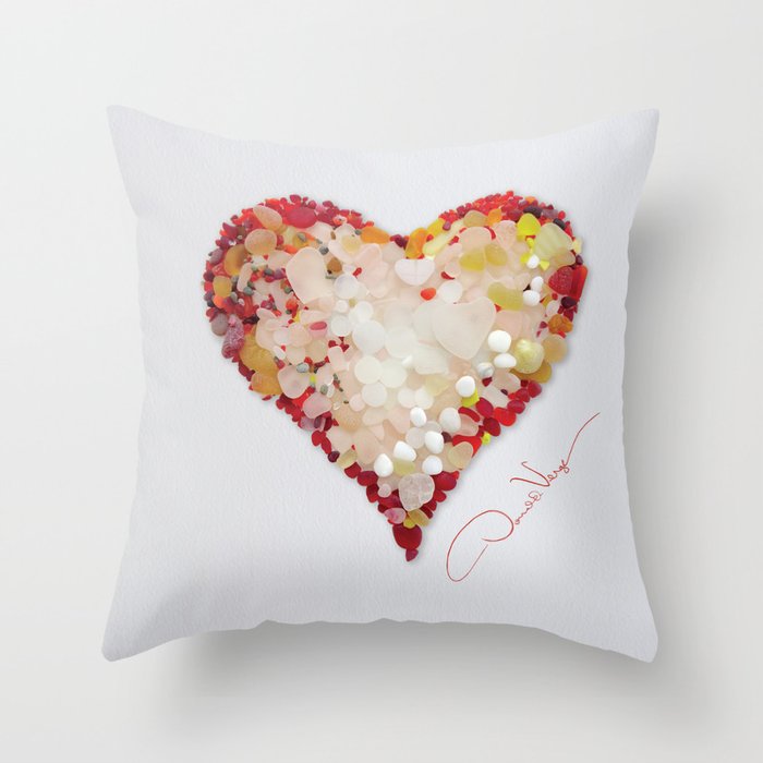 LOVE Sea Glass RED WHITE Heart Valentines Day Gift Donald