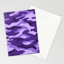 Camouflage Pattern Purple Colours Stationery Card