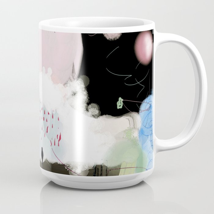 Peinture Tons Pastels Chat Oiseau Bulles Abstrait Moderne Coffee Mug By Imaregina Society6