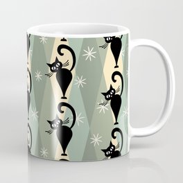 Mid Century black cat pattern 2 Mug