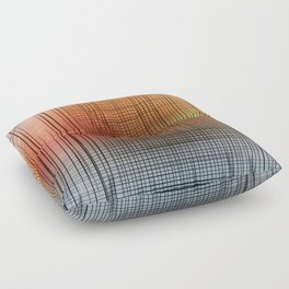 Sloane Grid Sun - pink grid art, grid pillow, home decor, painterly, sunshine, boho art, bohemian Floor Pillow