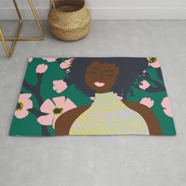 Thoughts of Pink Blooms Everywhere No 02 Rug