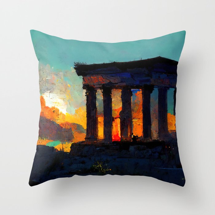 Temple of the Gods Throw Pillow