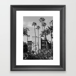 Beverly Hills Hotel, California black and white photograph / black and white photography Framed Art Print