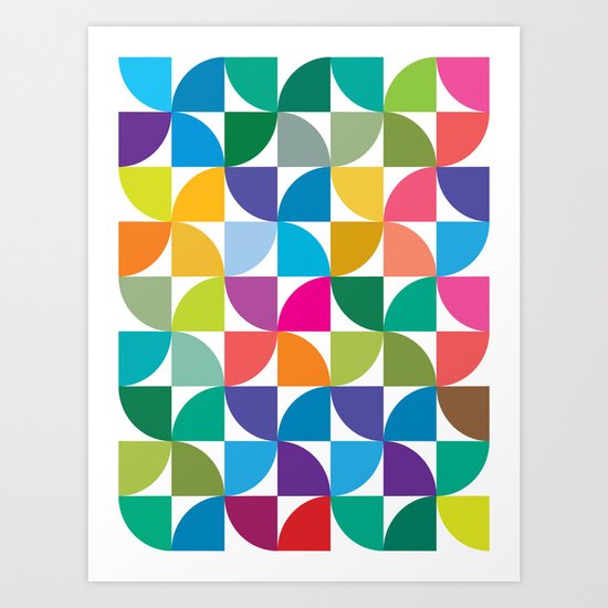 Geometrical work - Colours rotation Art Print