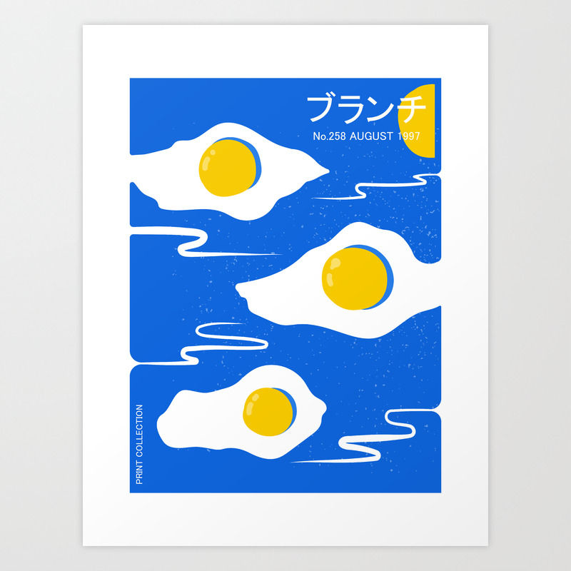 Fried Egg Art Print Japanese Poster Posters Aesthetic Kitchen Art Exhibition Poster Food Art Vintage Retro Art Print By Kristinity Art Society6