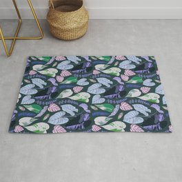 Tropical leaves - Cold Area & Throw Rug